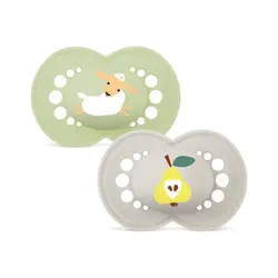 MAM Sutter - Original - 2-pak - 6-16 mdr - Lysegrøn/Grå m. Print