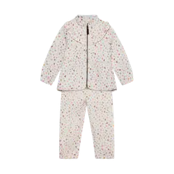 En Fant Termosæt Eggnog Med Hjerteprint Og Flæser - Str. 1y 80cm