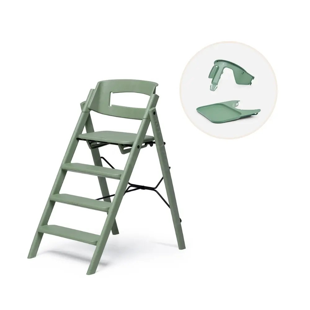 product-Klapp højstol genbrugsplast inkl. bøjle og bakke - Grøn