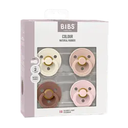 BIBS Colour Sutter - Str. 2 - 4-pak - Rund - Blush Mix