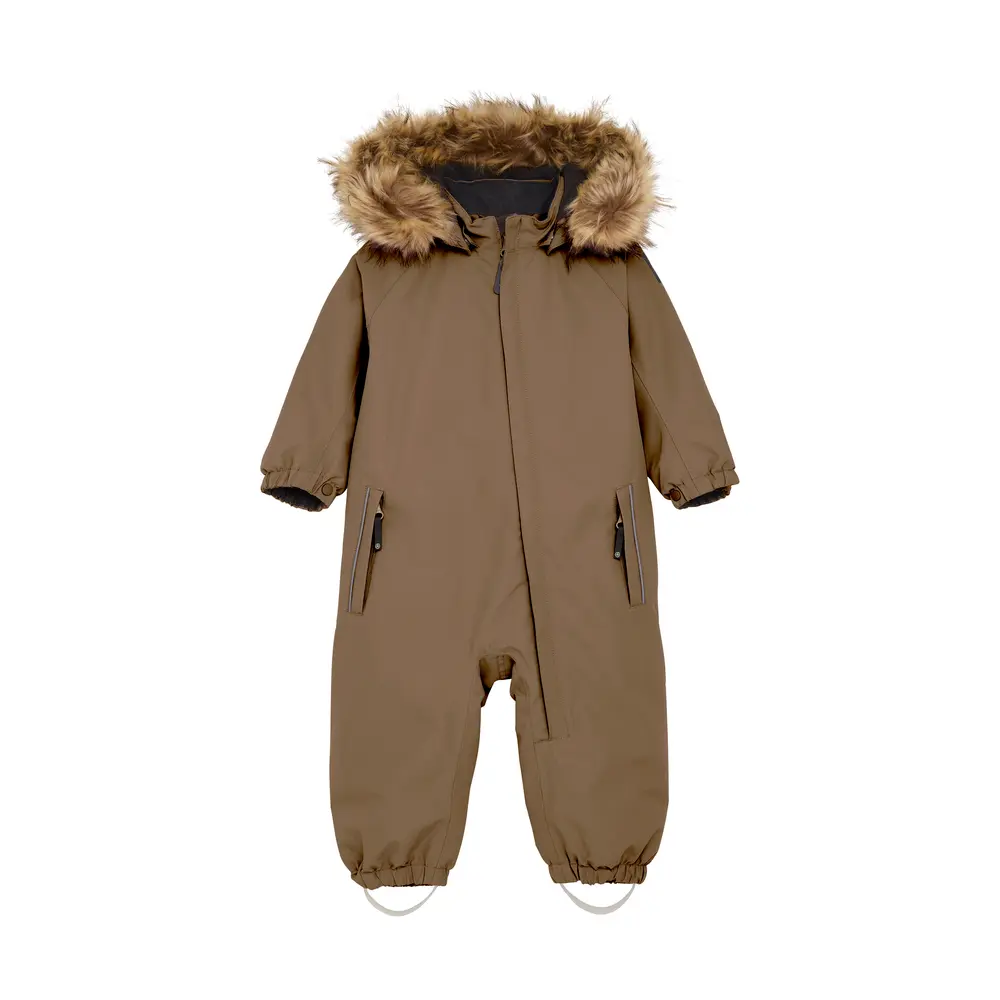 Color Kids Flyverdragt M. Fake Fur - Fossil - 80
