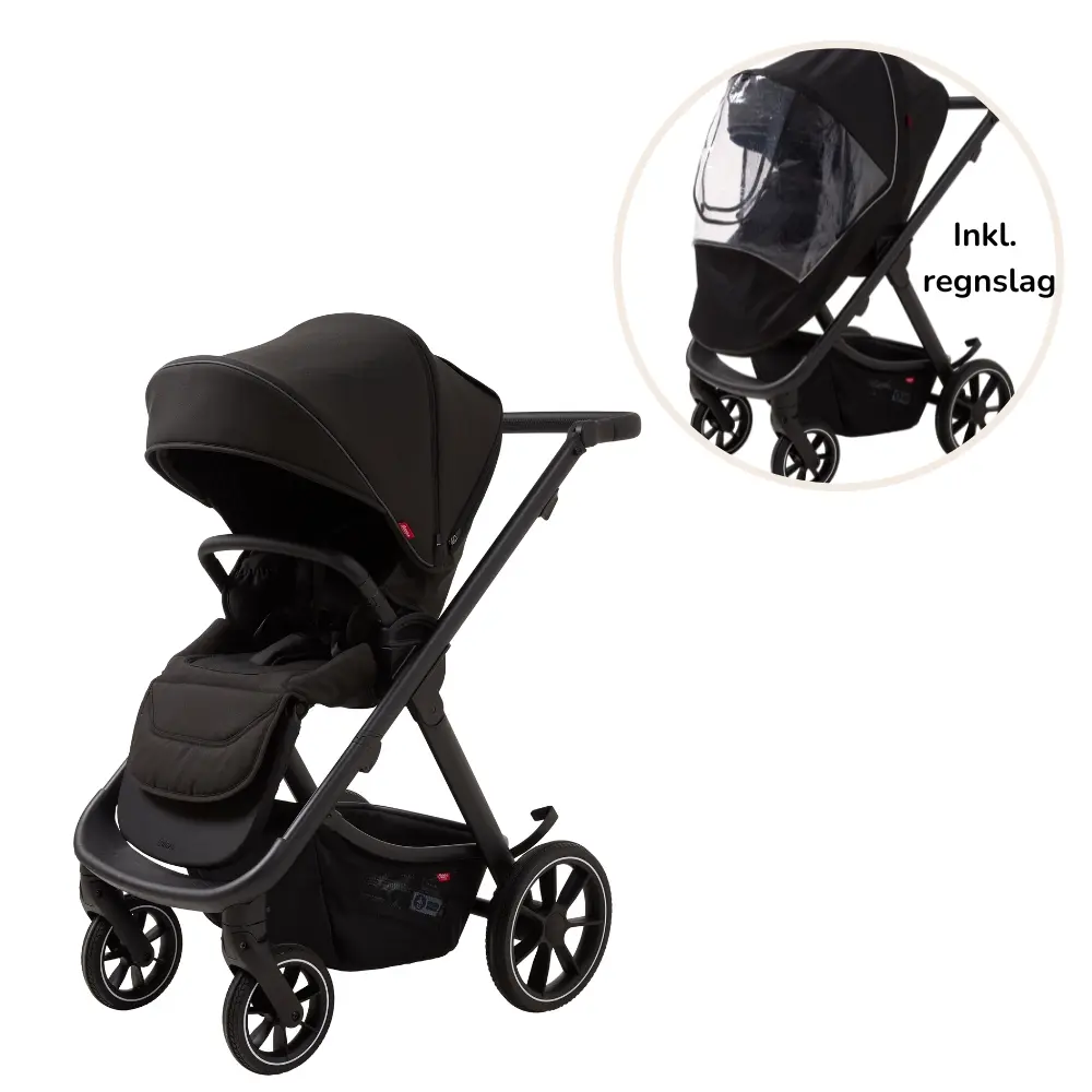 product-Evoke Klapvogn inkl. regnslag - sort