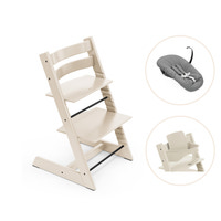 Tripp Trapp Højstol Bøg Inkl. Newborn Sæt Og Babysæt - Vanilla White