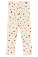 Petit Piao Gracie Pointelle Leggings - Eggnog Rosehip AOP