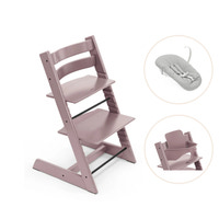 Tripp Trapp Højstol Bøg Inkl. Newborn Sæt Og Babysæt - Lilla Lavendel 