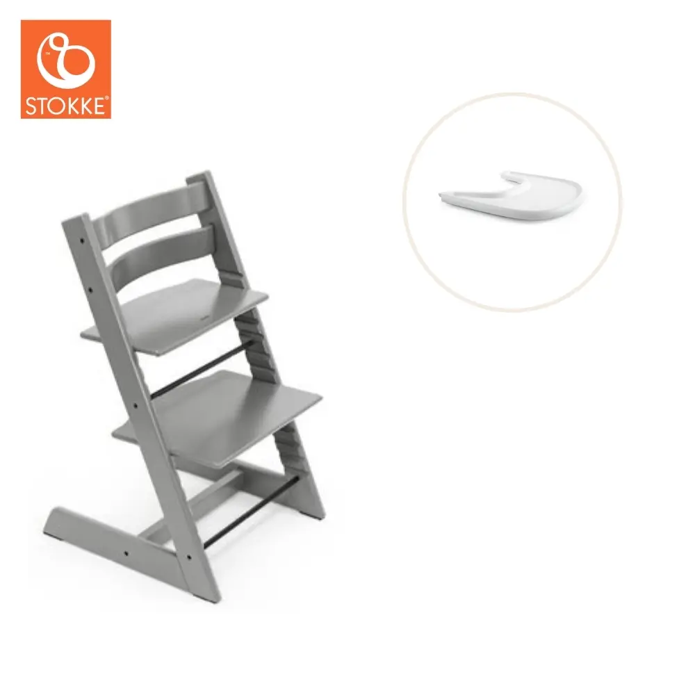 product-Højstol inkl. tray - storm grey/hvid