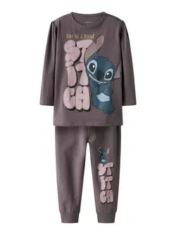 Name It Pyjamas Moonscape Med Stitch Print Og Glimmer - Str. 2y 92cm