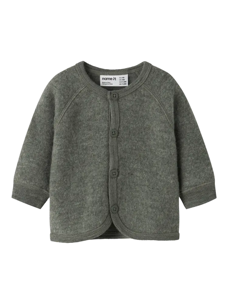 Name It Wmino Uld Cardigan - Mulled Basil