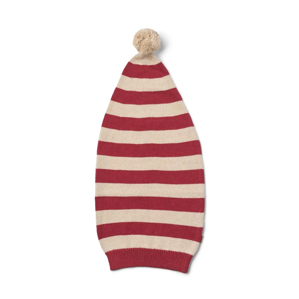 Wheat Strikket Nissehue - Red Christmas Stripe - 9-24 MDR.