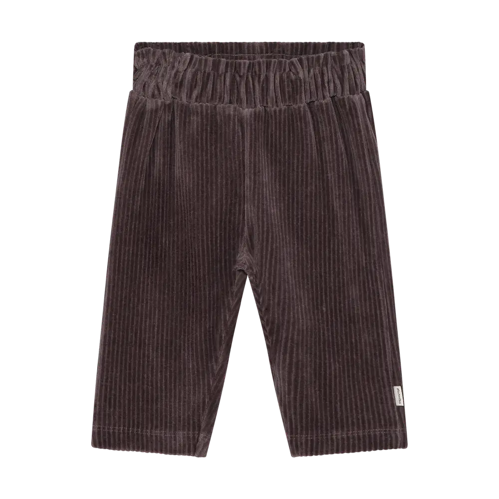 Minymo Velour Bukser - Plum Truffle - 80