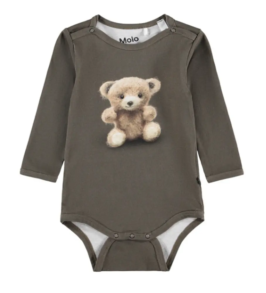 Molo Foss Langærmet Body - Felt Bear - 92