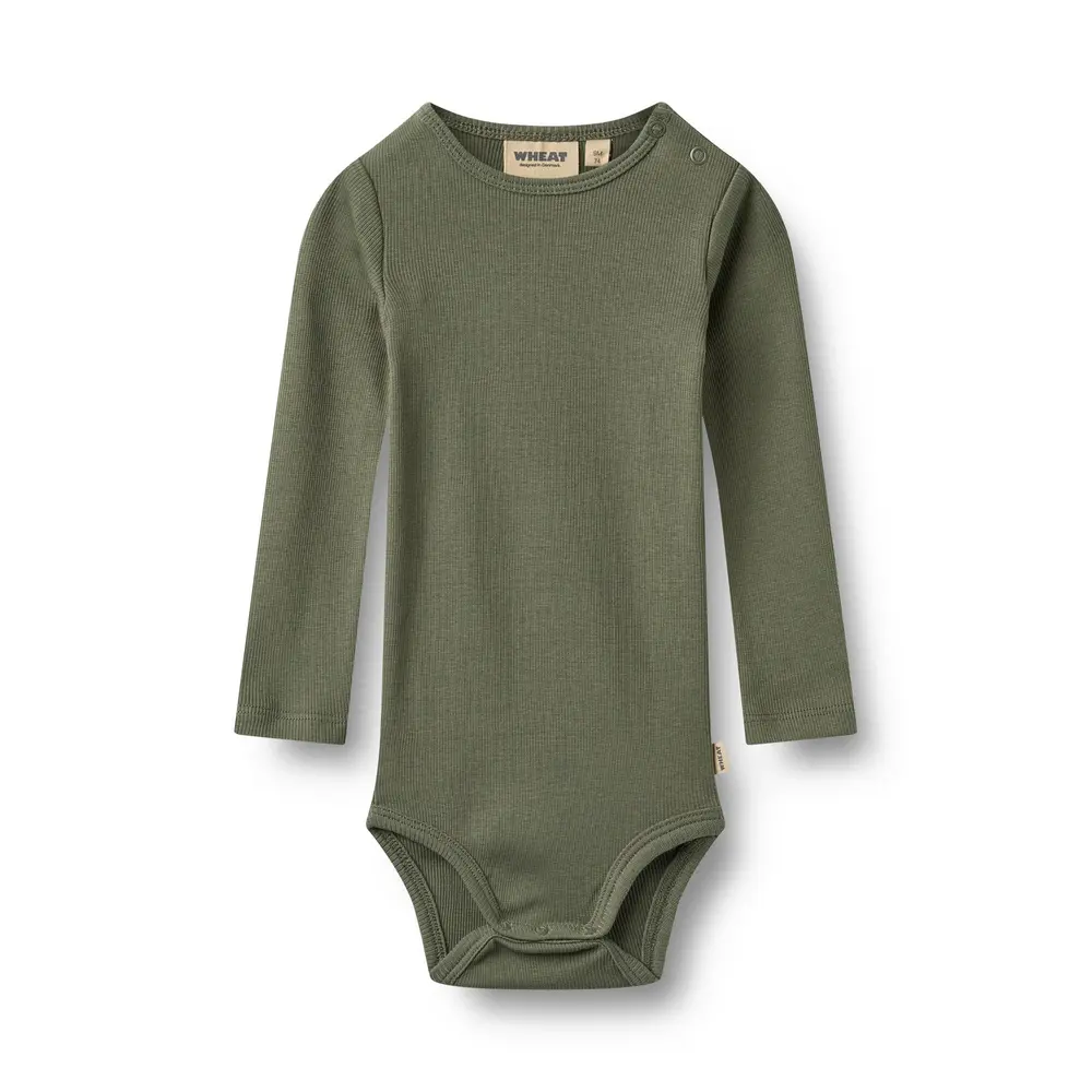 Wheat Spencer Langærmet Rib Body - Thyme - 86