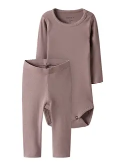 Name It Sæt - Body l/æ/ Leggings - Deauville Mauve/DEAUVILLE MA