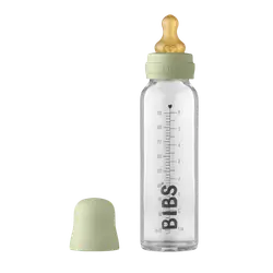 BIBS Sutteflaske - Glas - Slow Flow - 225 ml - Naturgummi - Sage
