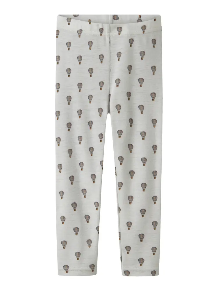 Lil' Atelier Noel Nor Uld Slim Leggings - Oyster Mushroom - 98
