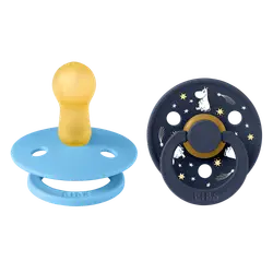 BIBS Rund Colour Sut - 2-Pak - Str. 2 - Naturgummi - Moomin - Goodnight - Breeze Mix