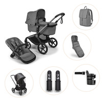 Bugaboo Fox 5 Renew Kombivogn Inkl. Puslerygsæk, Kørepose, Kopholder, Højdeadapter Og Regnslag - Graphite/Moon Grey
