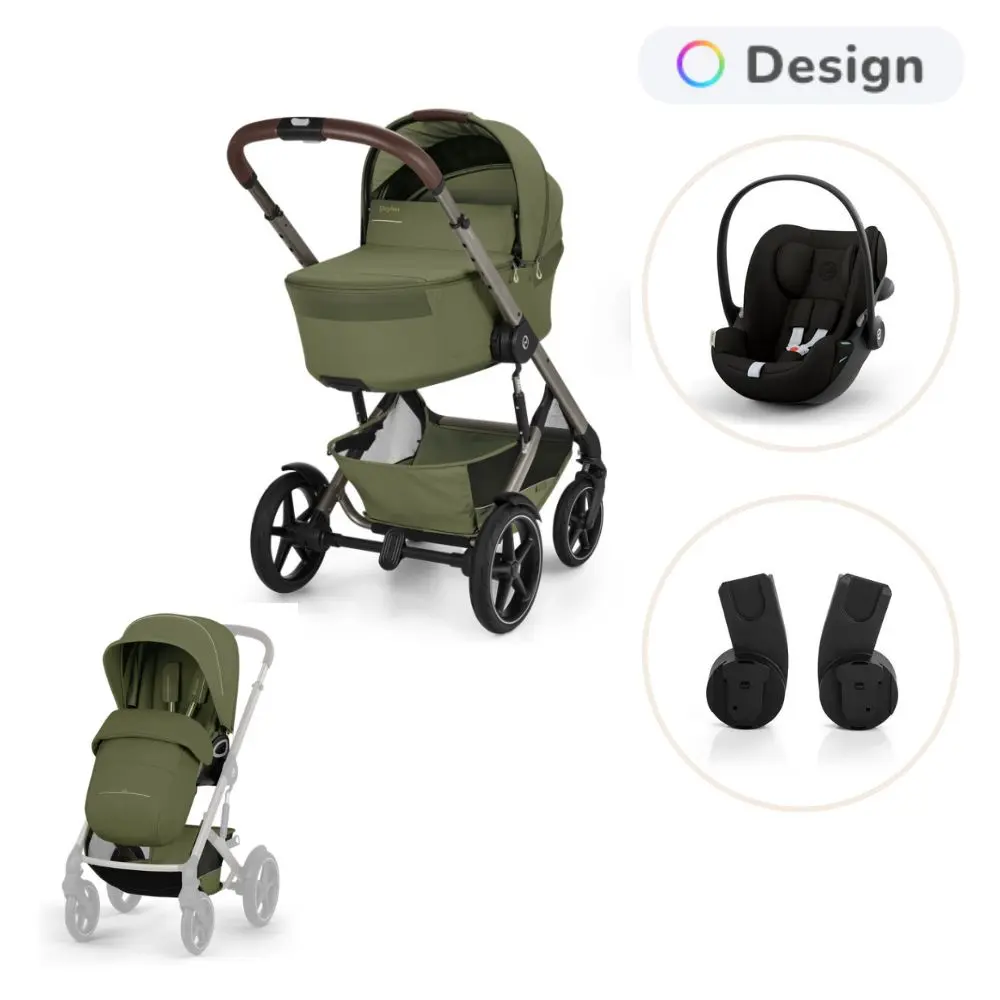Cybex Talos S Lux Inkl. Foldbar Liggedel, Cloud G3 Og Adapter - Moss Green/Magic Black