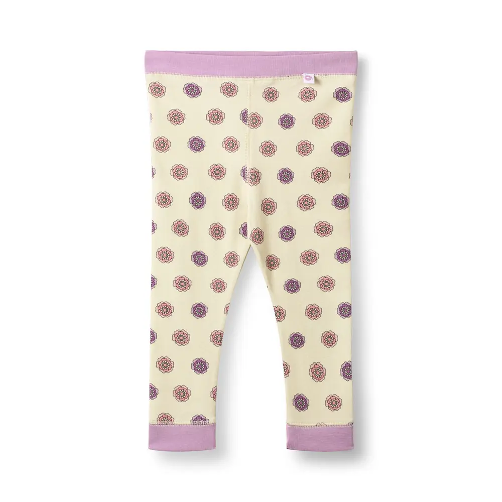 Elstar Leggings - Blomster - Vanilla - 68