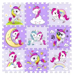 Skumlegegulv med enhjørninge, 9 skumfliser billede