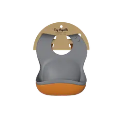 Silicone hagesmæk, 2-pk, grey +pumpkin