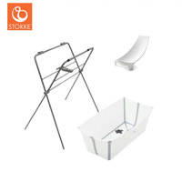 Stokke Flexi Bath hvid inkl. grå stativ