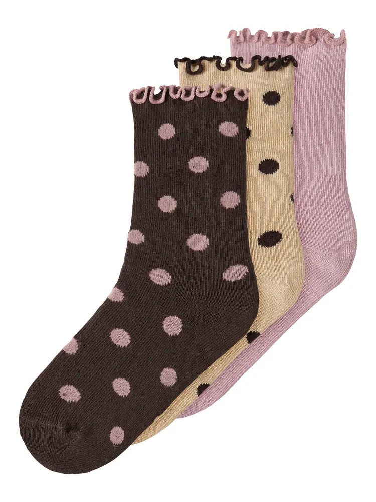 Name It Name It Nina Strømper 3-Pak - Sesame - 25/27