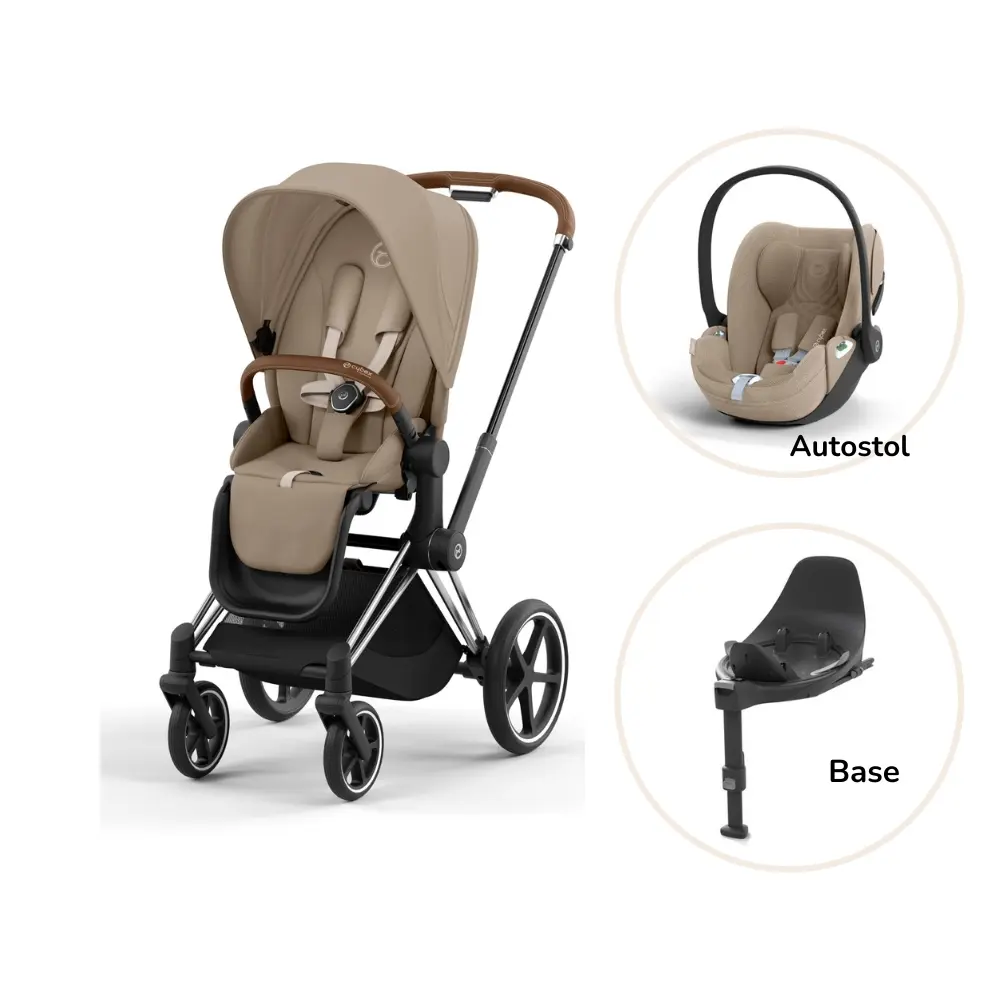 product-Priam klapvogn inkl. cloud T og base - cozy beige/chrome brown PLUS