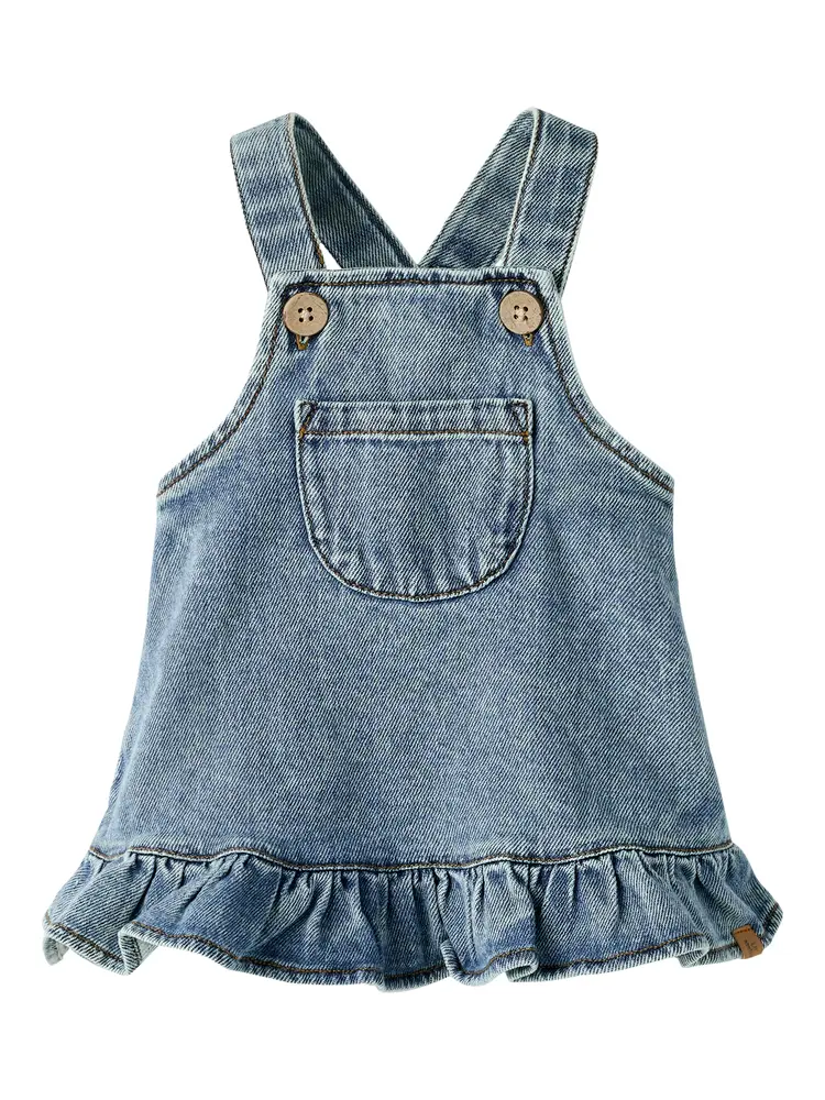 Lil' Atelier Karole Denim Kjole - Medium Blue Denim - 68