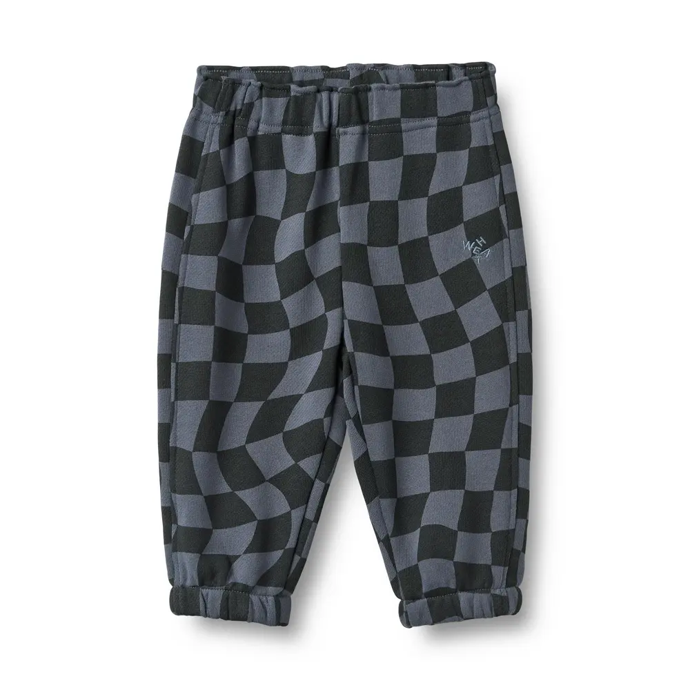 Wheat Cosmo Sweatpants - Navy Blue Check - 80