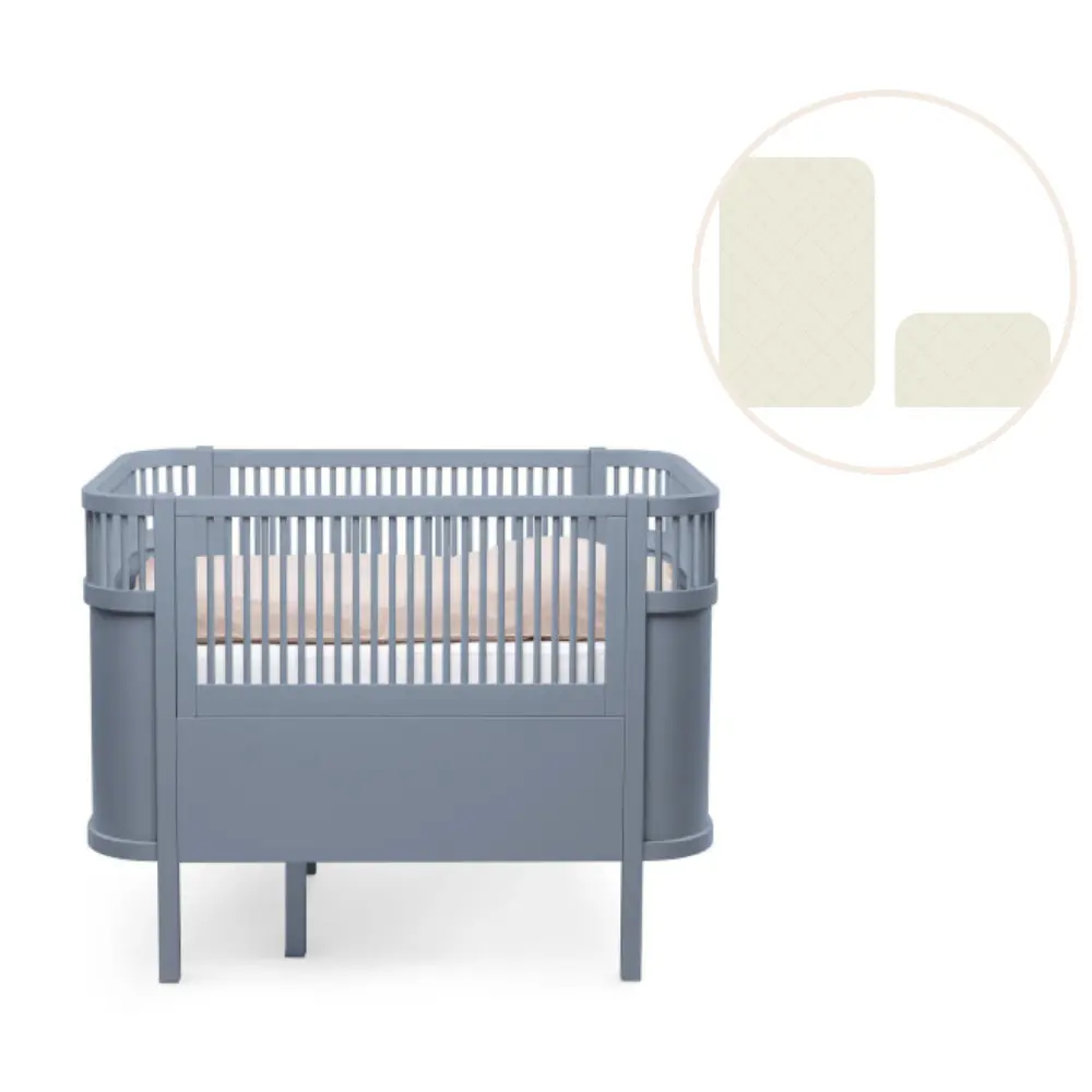 product-Baby & Jr. seng - Forest lake blue med madras