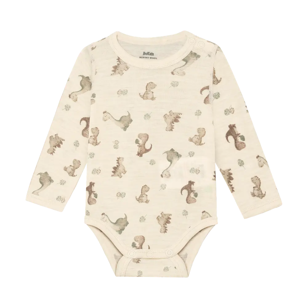 BeKids Langærmet Uld Body - Forest Fog - 50