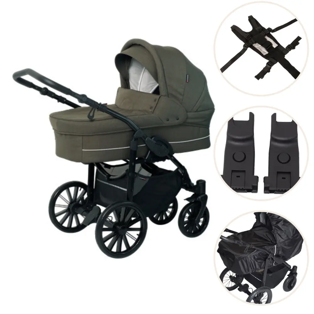 product-Basson Nordic Lux Barnevogn Pakke - Dusty Olive