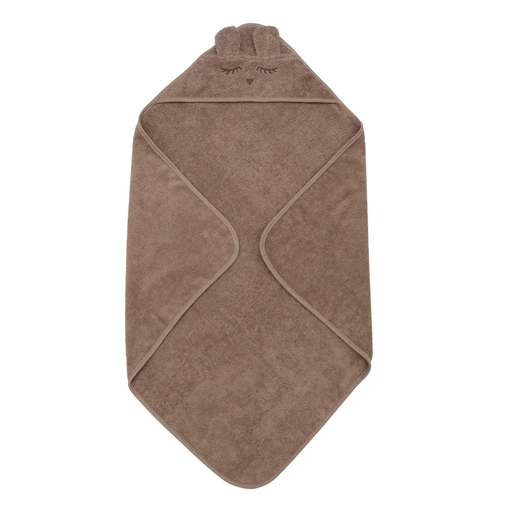 Müsli Badeslag Med Ører I Øko-Bomuld - Walnut - 70x70 Cm
