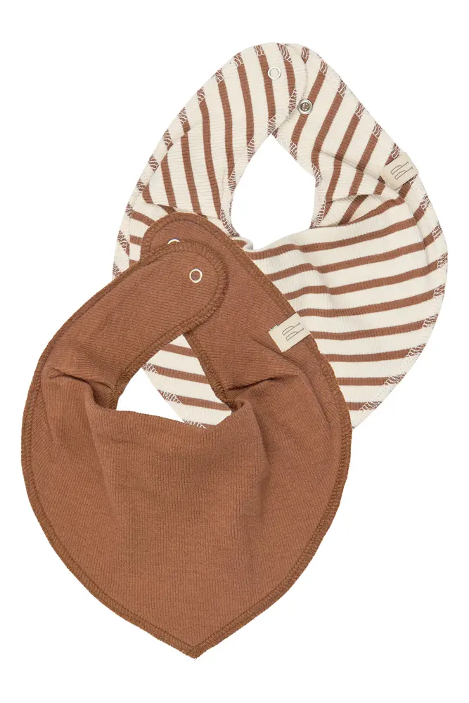 Petit Piao Sky Bib 2-Pak - Rawhide Striped - ONE SIZE