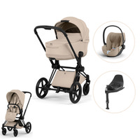 Cybex Priam Style Kombivogn inkl. Cloud T Plus og Base T - Cozy Beige/Matt Black