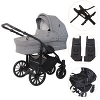 Basson Nordic Lux Barnevogn Pakke - Lys Grå