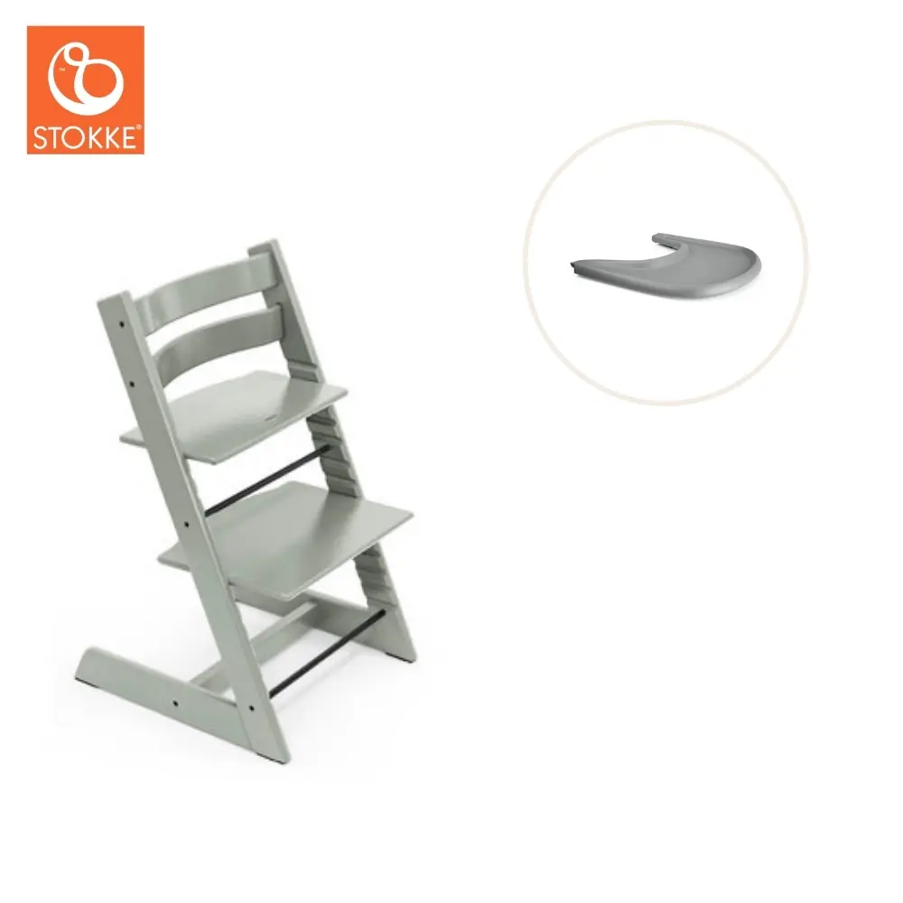 product-Højstol inkl. tray - glacier green/grå