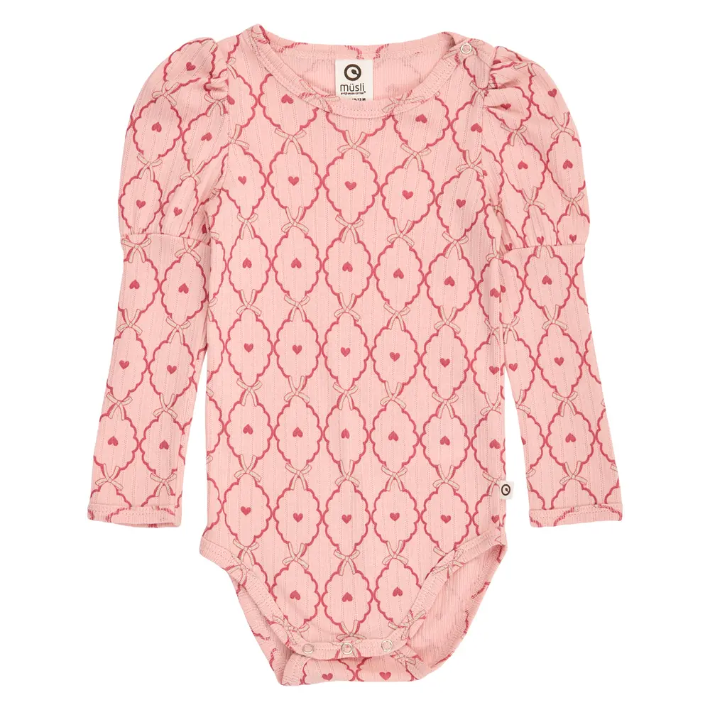 Müsli Love Langærmet Body - Blush/Baroque Rose/Oak - 80