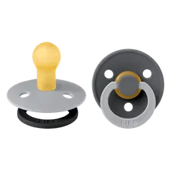 BIBS Rund Colour Sut - Str. 1 - Naturgummi - Fusion Studio - Cloud/Iron Mix