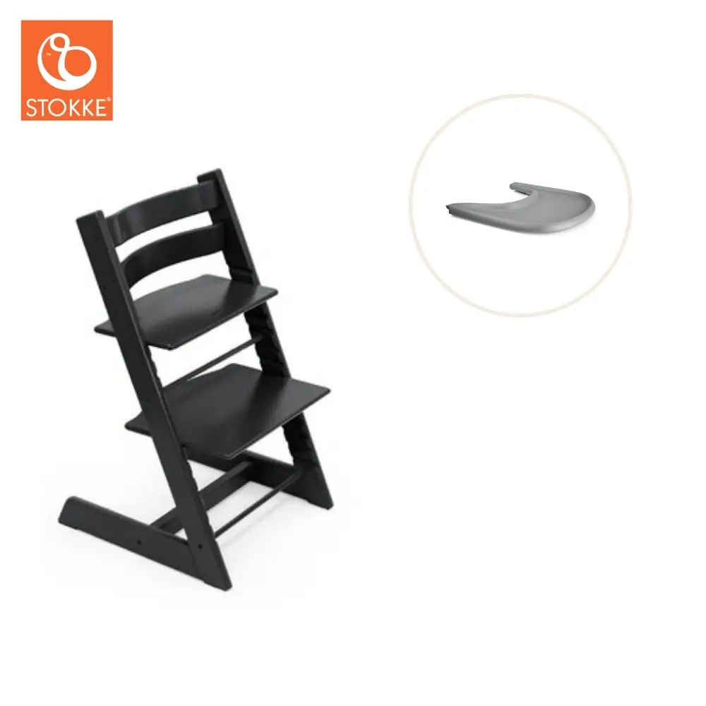 product-Højstol inkl. tray - sort/grå