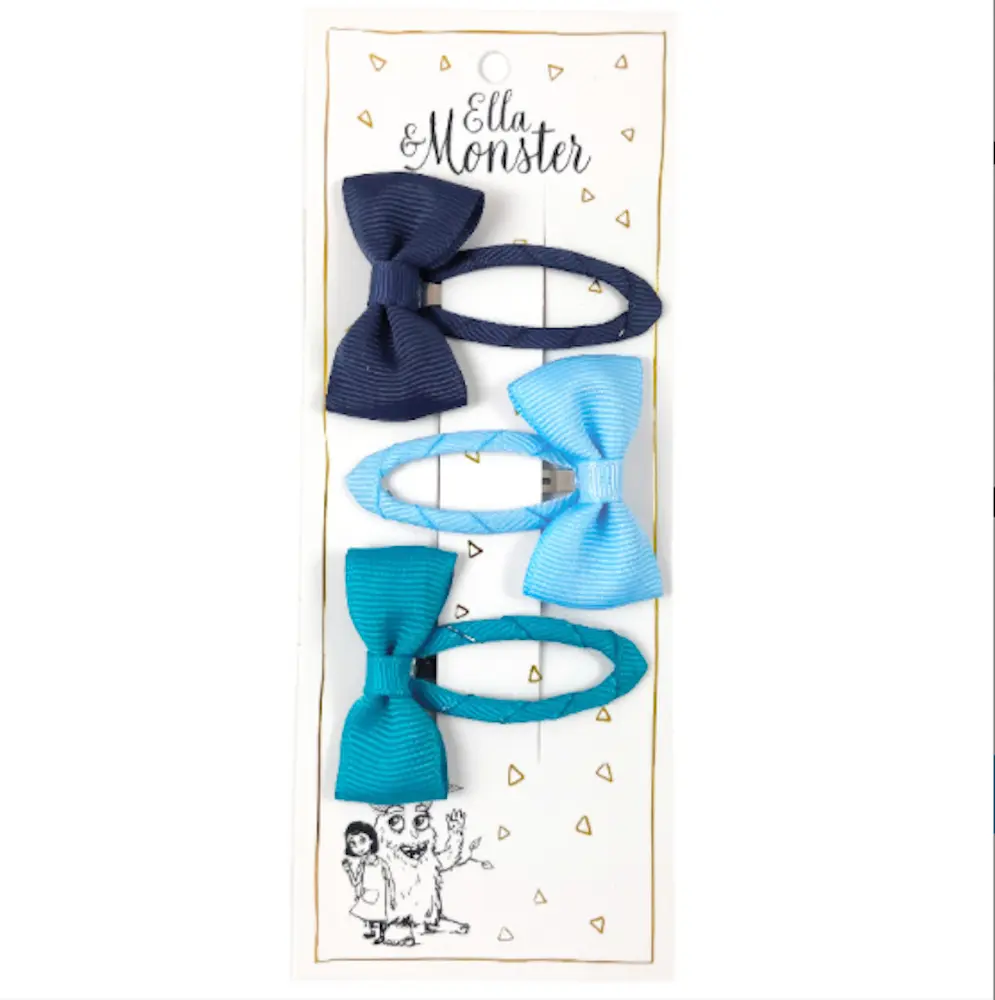 Hårclips Dusty Blue Bow