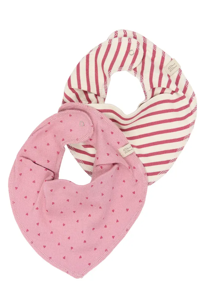 Petit Piao Sky Bib 2-Pak - Mauvewood Striped - ONE SIZE
