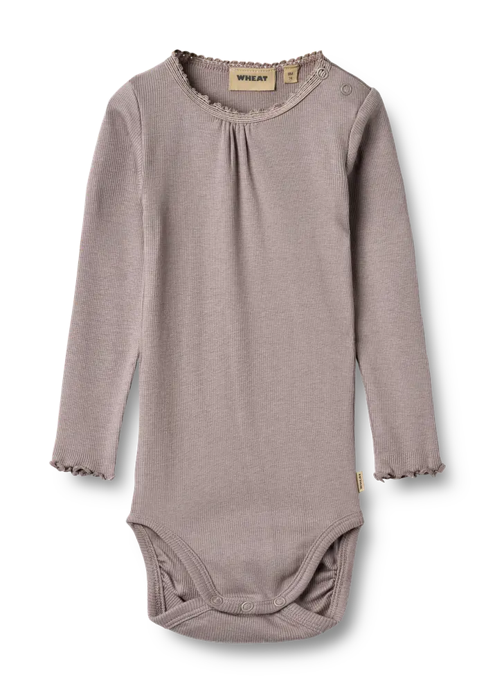 Lotta Rib Body Langærmet Dusty Purple Mdr