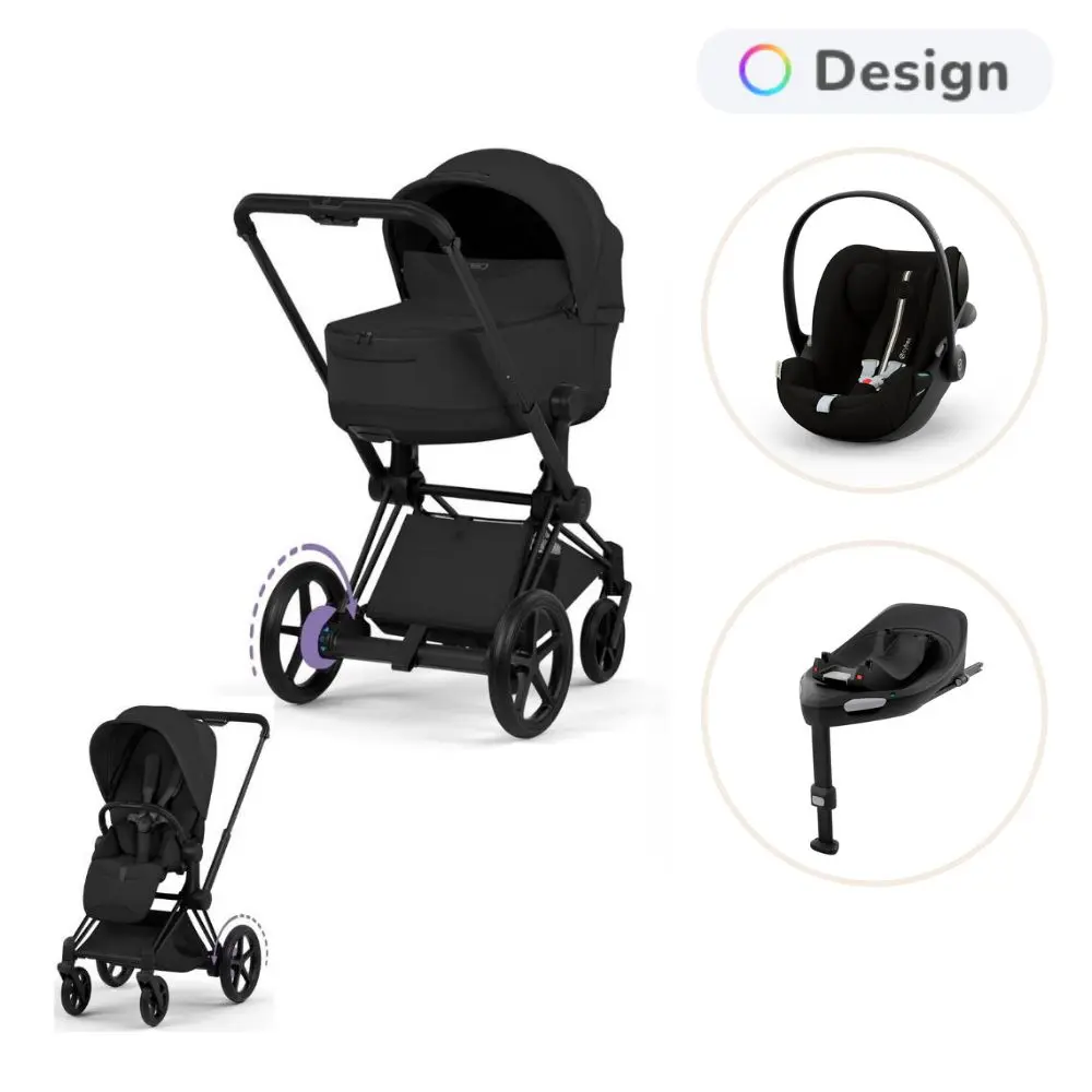 Cybex e-Priam Style Kombivogn Inkl. Cloud G3 Og Base G3 - Sepia Black/Matt Black