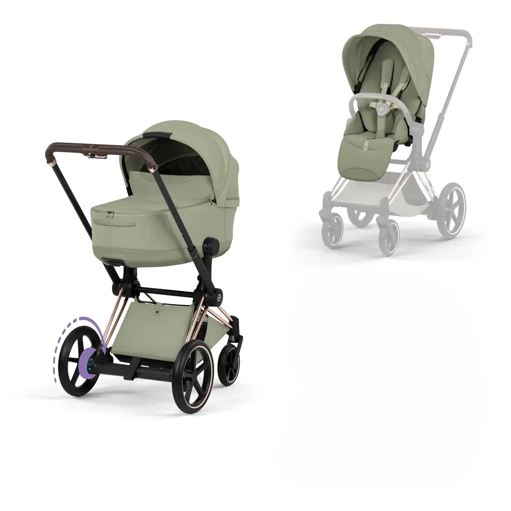 Cybex e-Priam Kombivogn - Style - Sage Green/Rosegold