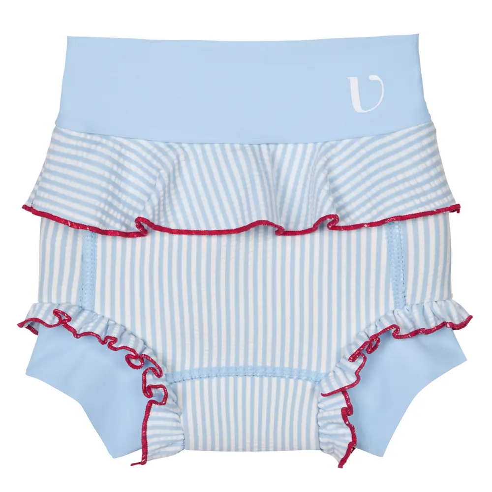 Badeble Neopren - Seersucker - Flæse - Blue - 0-3 MDR.