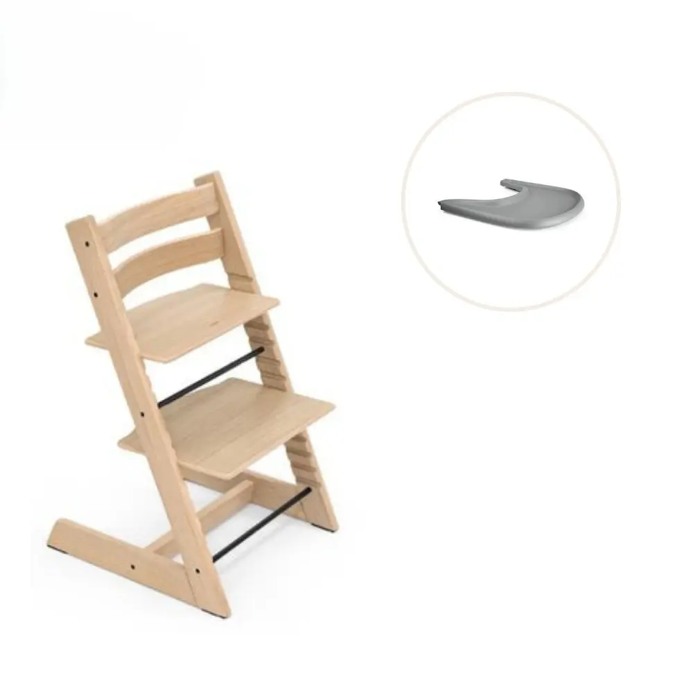 product-Højstol inkl. tray - eg natur/grå