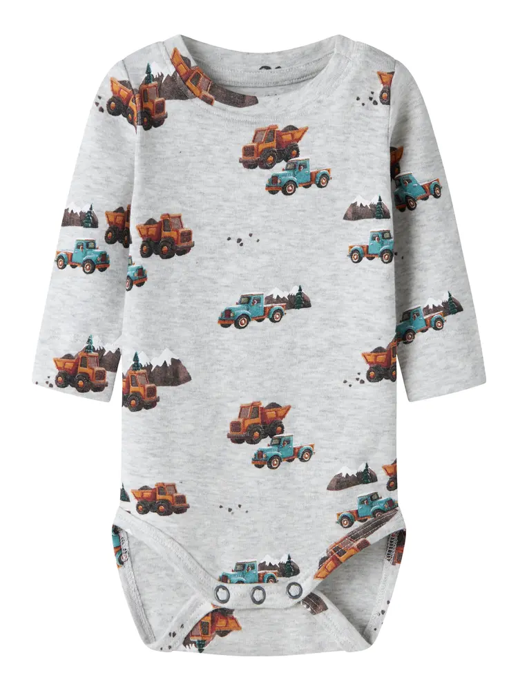 Name It Ozias Langærmet Slim Body - Light Grey Melange - 56