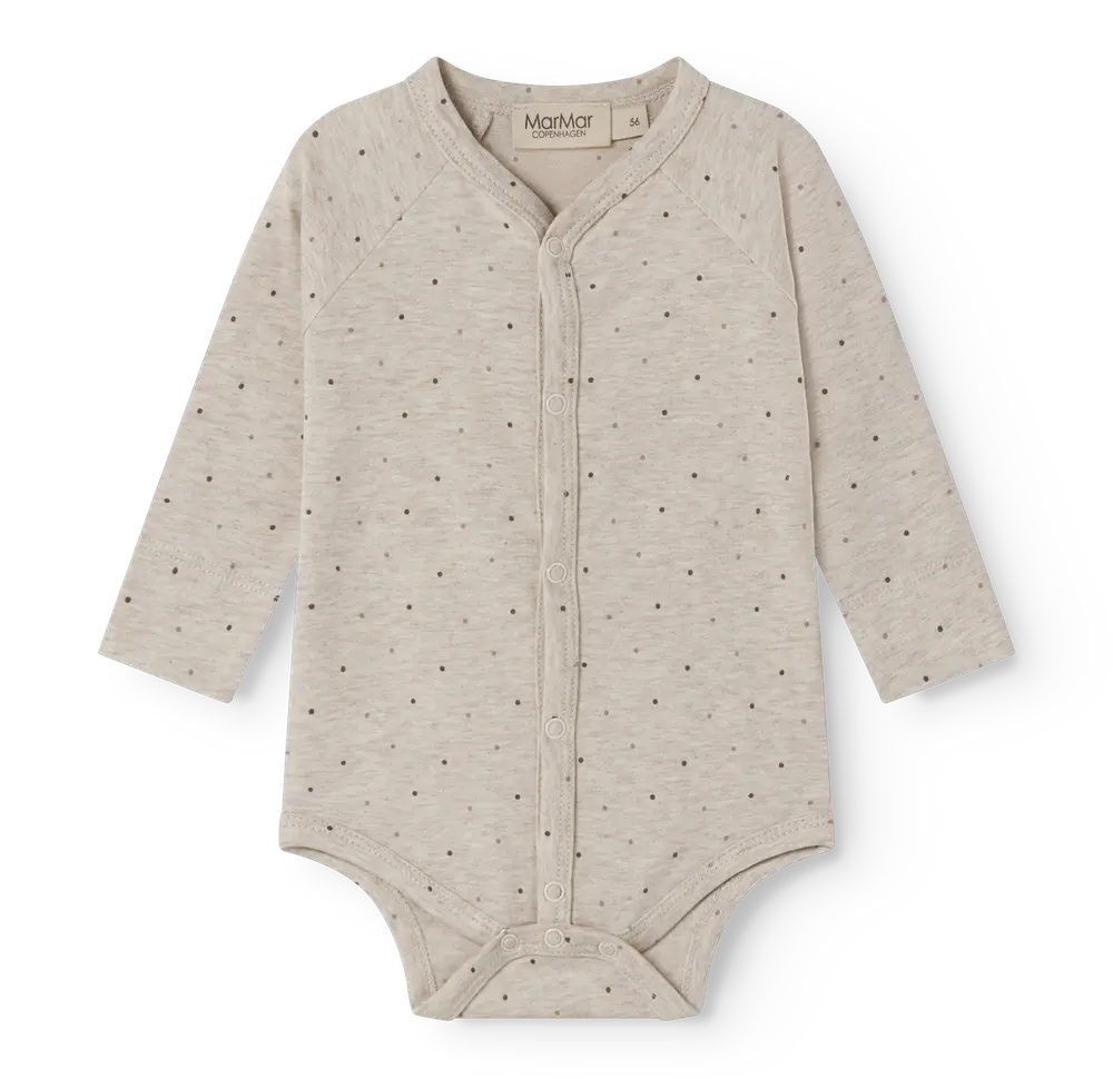 MarMar Copenhagen Bruno Langærmet Body Beige Mel Dot 68/6 MDR.